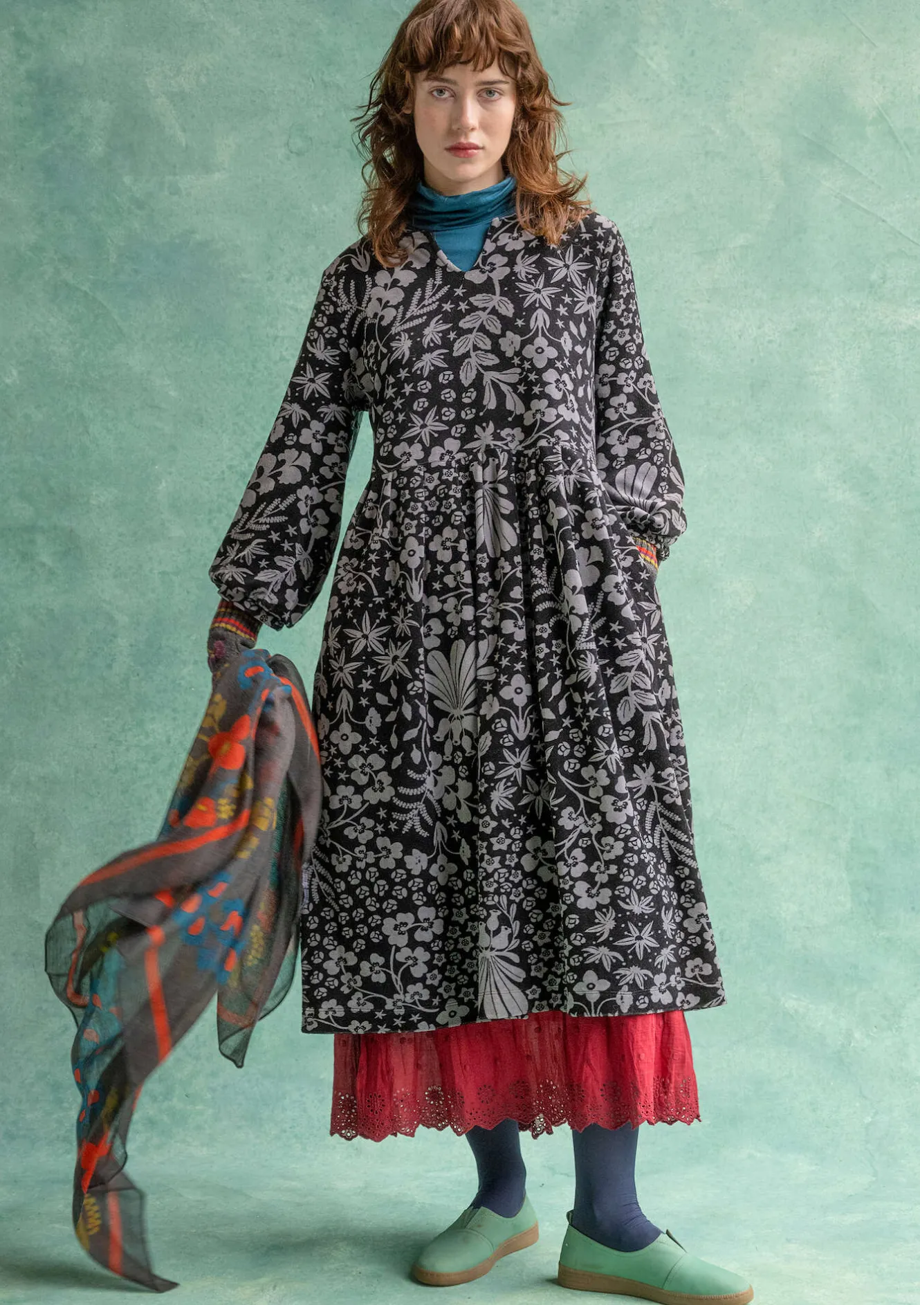 Gudrun Sjödén Velourskleid „Katla“ aus Bio-Baumwolle/Recycling-Polyester