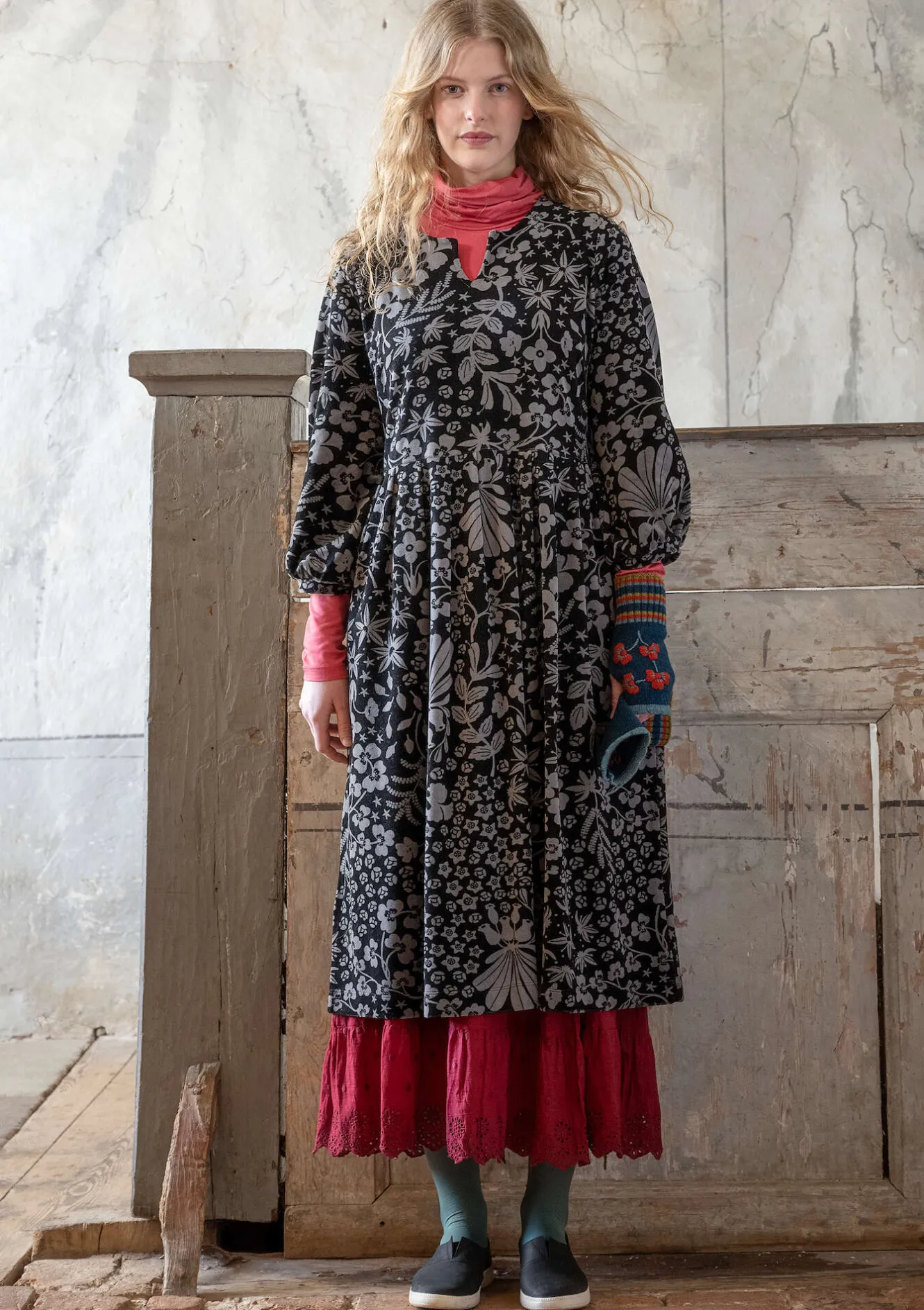 Gudrun Sjödén Velourskleid „Katla“ aus Bio-Baumwolle/Recycling-Polyester