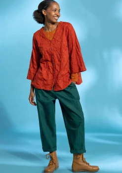 Gudrun Sjödén Webhose aus Bio-Baumwolle/Leinen