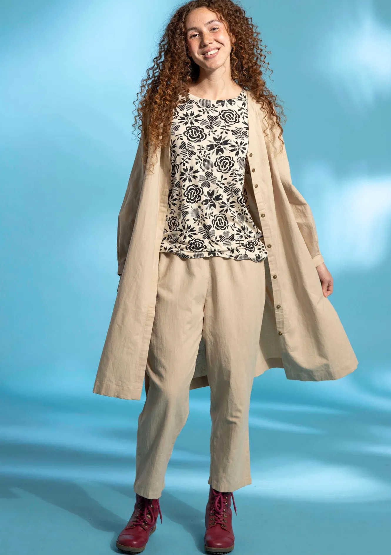 Gudrun Sjödén Webhose aus Bio-Baumwolle/Leinen