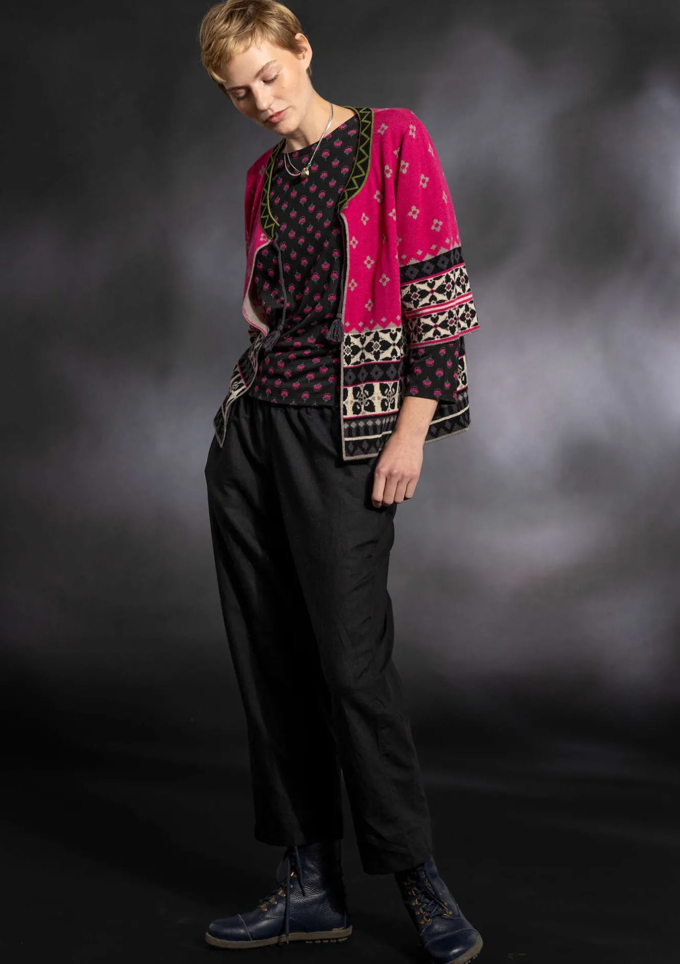 Gudrun Sjödén Webhose aus Bio-Baumwolle/Leinen