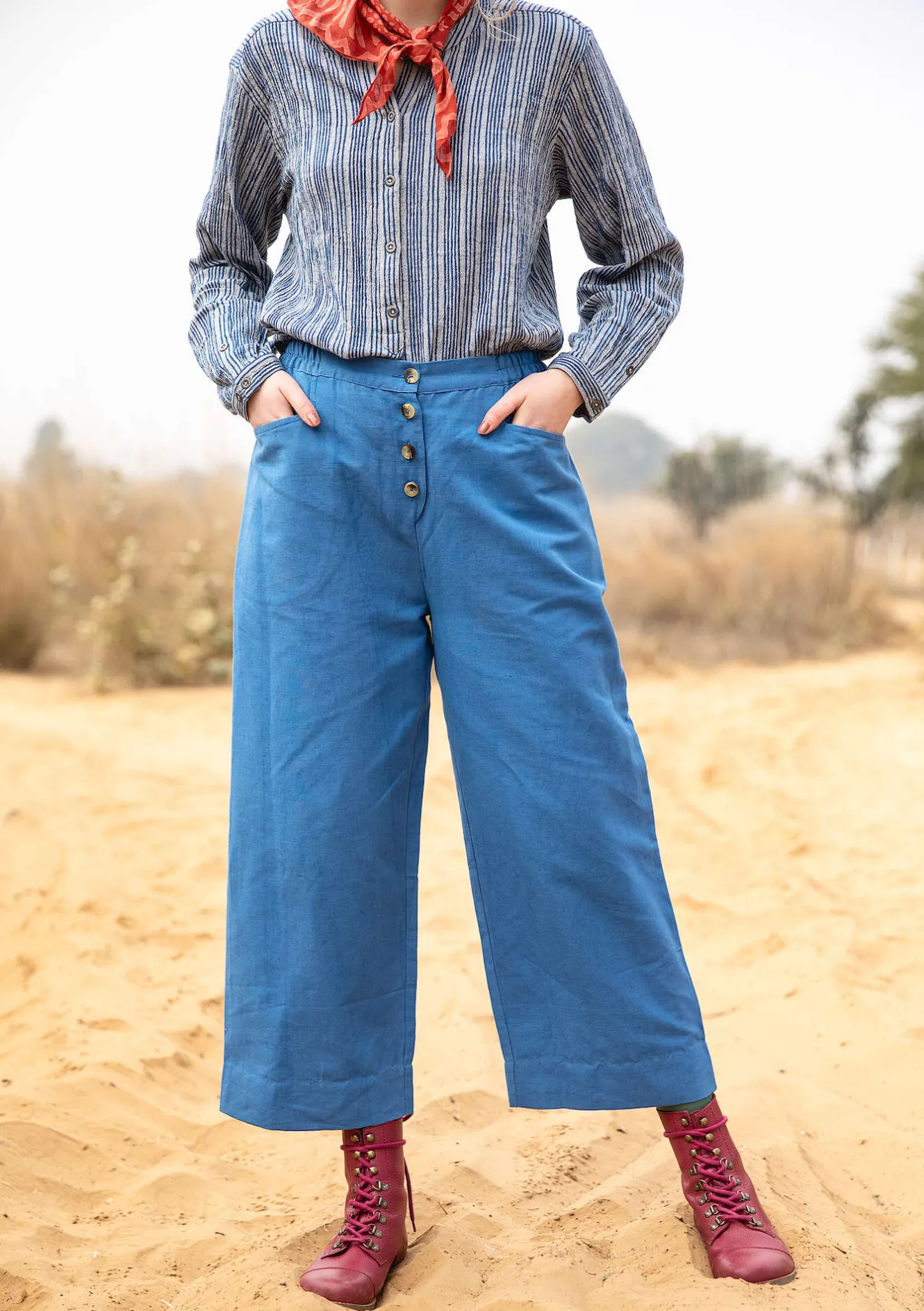 Gudrun Sjödén Webhose aus Leinen/Bio-Baumwolle