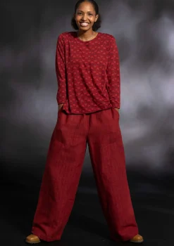 Gudrun Sjödén Webhose „Woodland“ aus Bio-Baumwolle/Leinen
