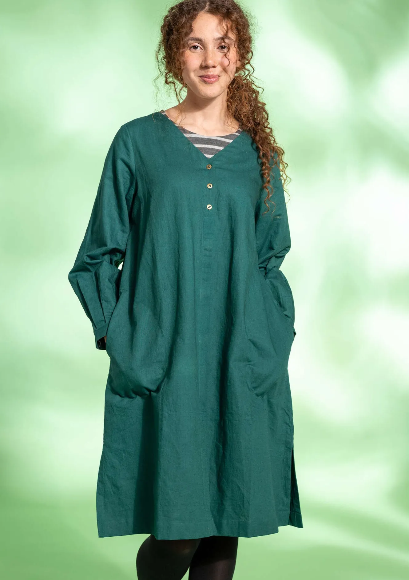 Gudrun Sjödén Webkleid aus Bio-Baumwolle/Leinen