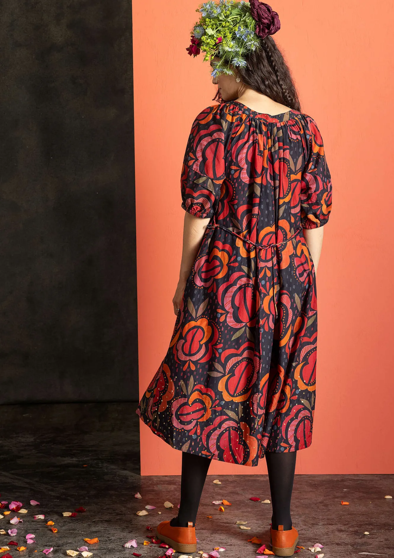 Gudrun Sjödén Webkleid „Great Rose“ aus Bio-Baumwolle/Seide