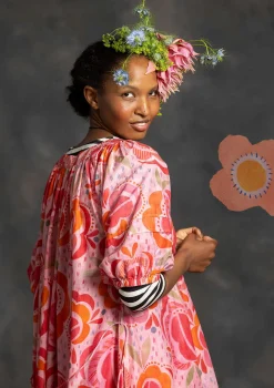 Gudrun Sjödén Webkleid „Great Rose“ aus Bio-Baumwolle/Seide