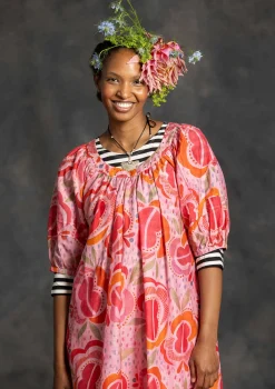 Gudrun Sjödén Webkleid „Great Rose“ aus Bio-Baumwolle/Seide