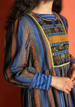 Gudrun Sjödén Webkleid „Jaipur“ aus Wolle/Baumwolle