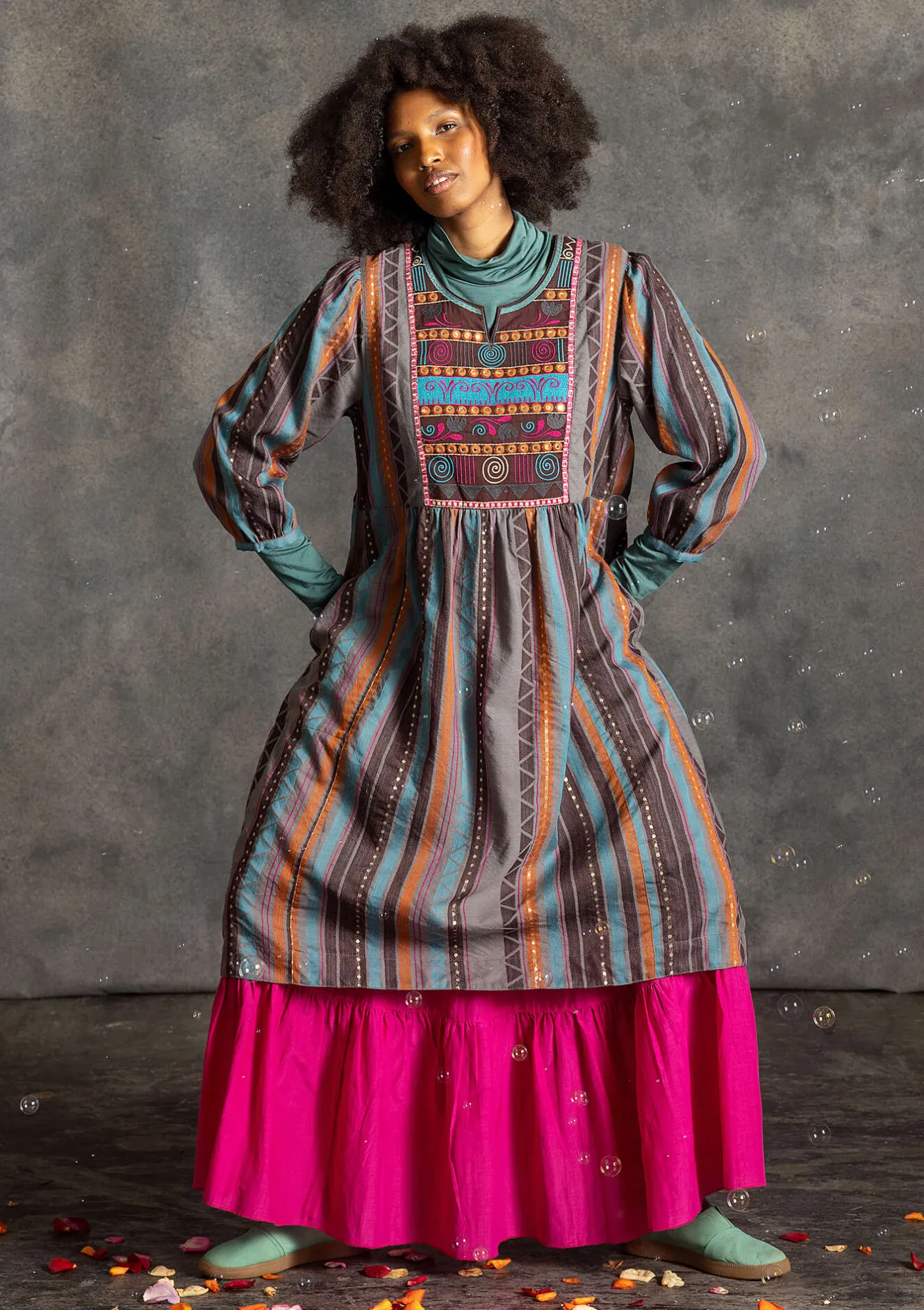 Gudrun Sjödén Webkleid „Jaipur“ aus Wolle/Baumwolle