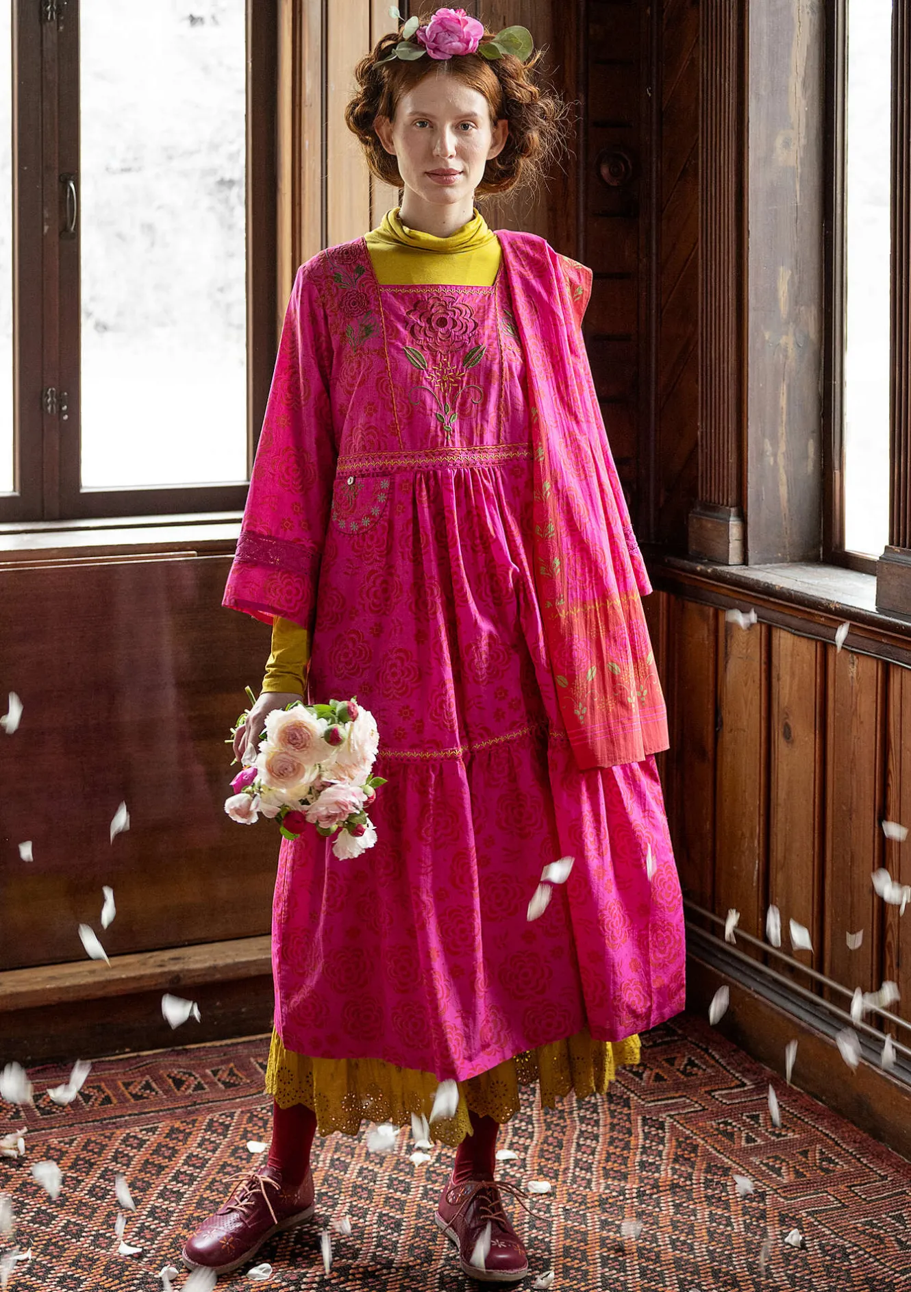 Gudrun Sjödén Webkleid „Kamelia“ aus Bio-Baumwolle/Seide
