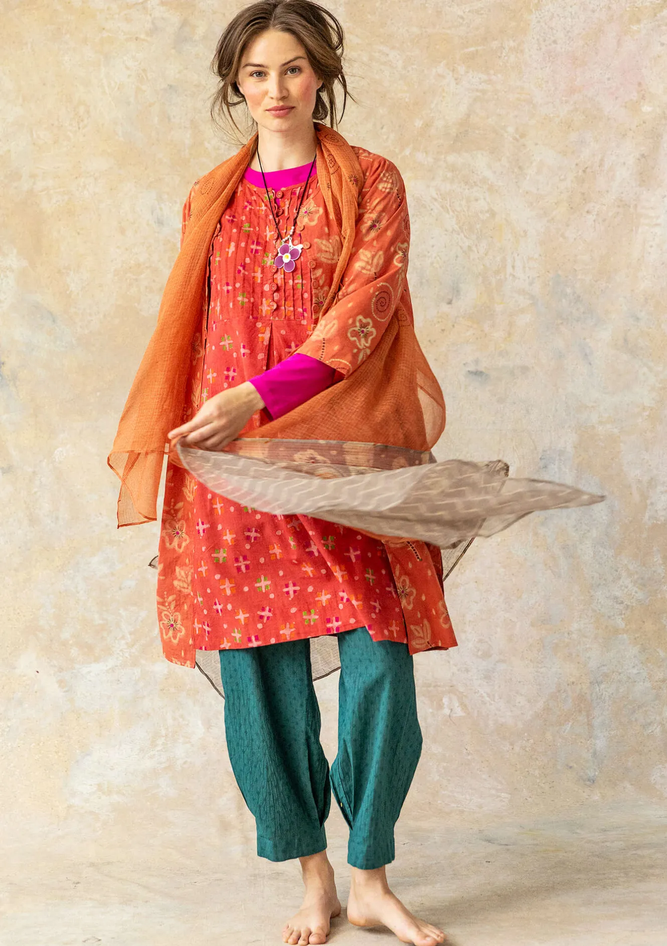 Gudrun Sjödén Webkleid „Neela“ aus Bio-Baumwolle