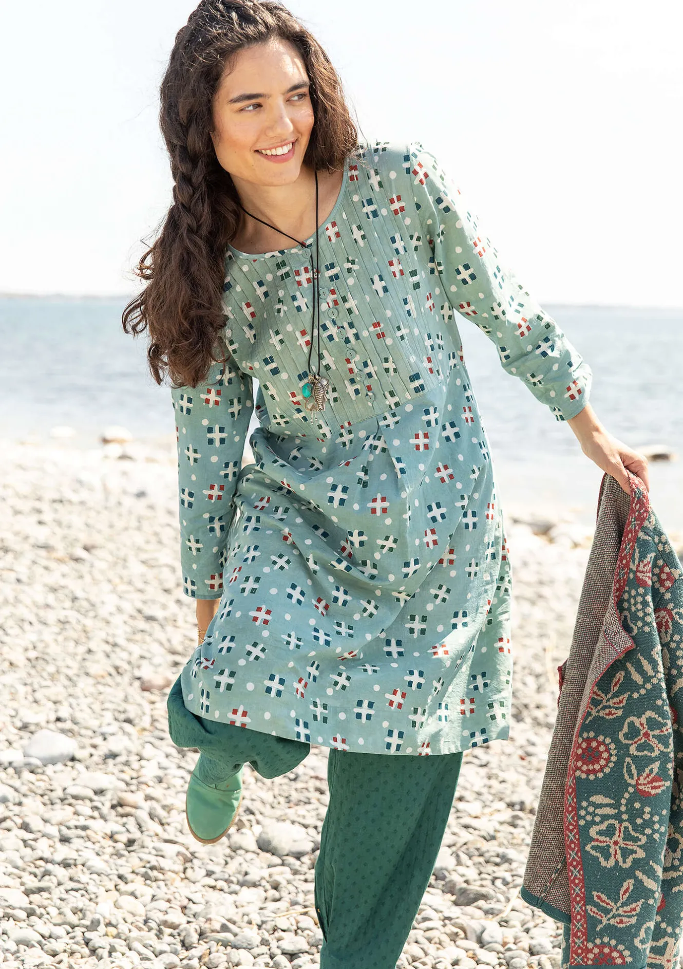 Gudrun Sjödén Webkleid „Neela“ aus Bio-Baumwolle