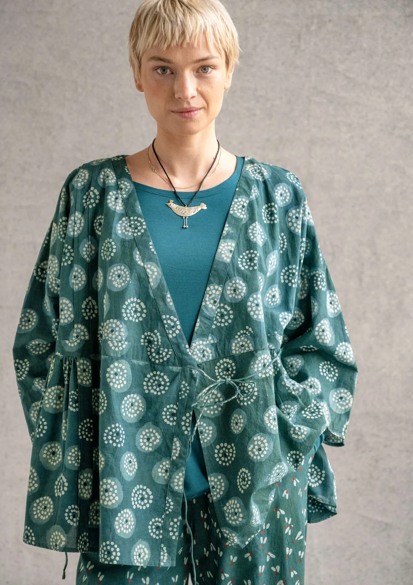 Gudrun Sjödén Wickelbluse „Clay“ aus Bio-Baumwolle